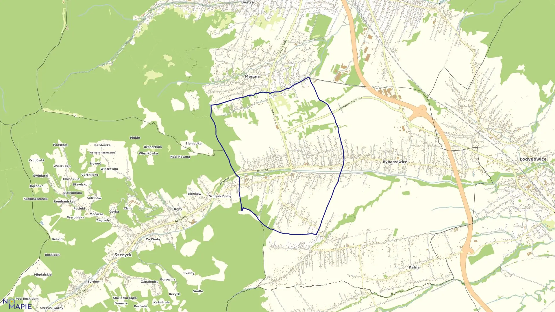 Mapa obrębu BUCZKOWICE w gminie Buczkowice